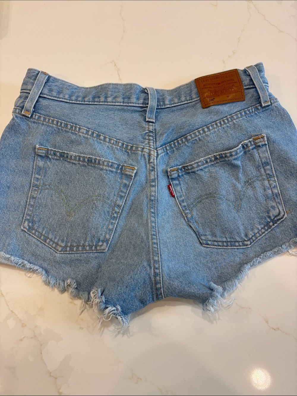 Levi's Light Blue High-Rise Denim Cutoff Shorts